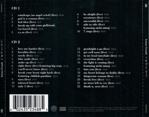 Ariana Grande : K Bye For Now (Swt Live) (2xCD, Album, RSD)