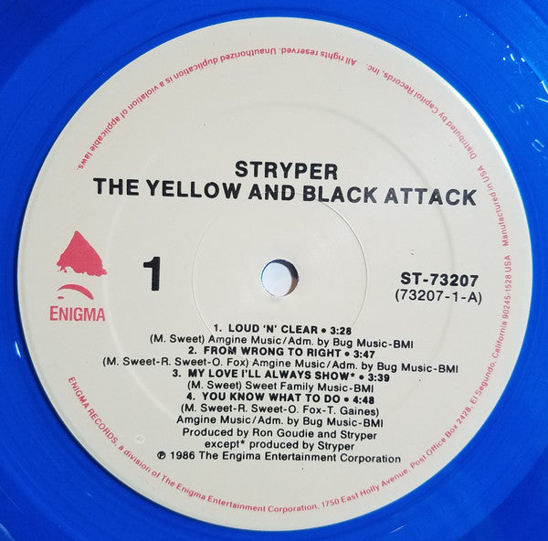 Stryper : The Yellow And Black Attack (LP, Album, Ltd, RE, Blu)