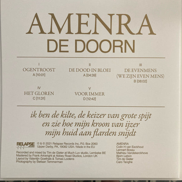 Amenra : De Doorn (2xLP, Album, Gol)