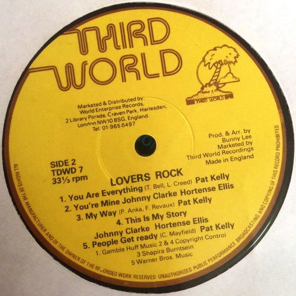 Pat Kelly / Johnny Clarke / Hortense Ellis : Lovers Rock (LP, Album)