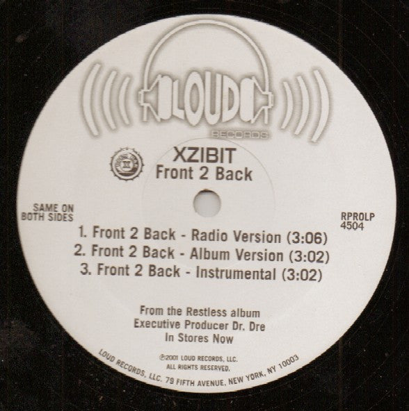 Xzibit : Front 2 Back (12", Promo)