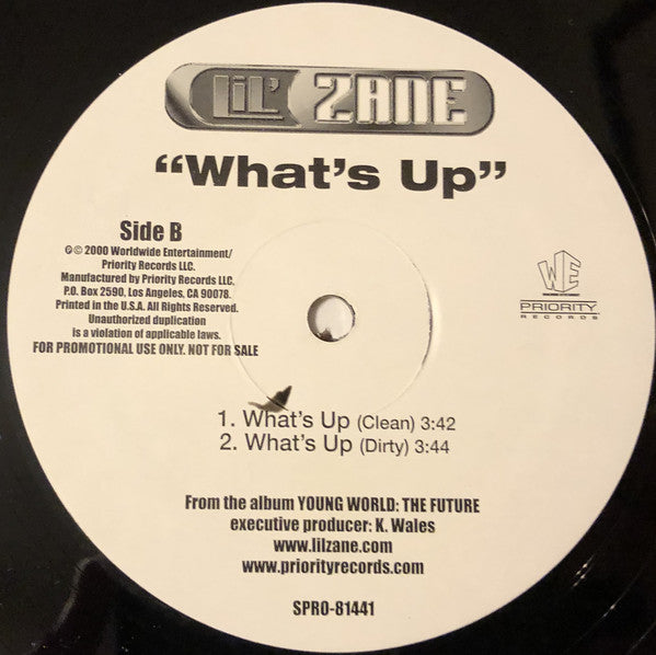 Lil' Zane : None Tonight / What's Up (12", Maxi, Promo)