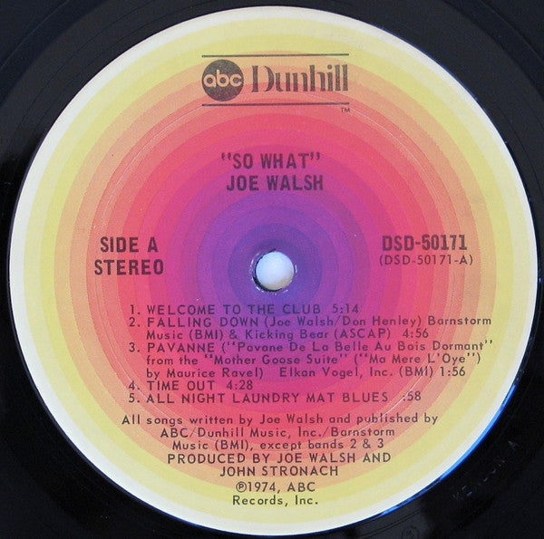 Joe Walsh : So What (LP, Album, San)