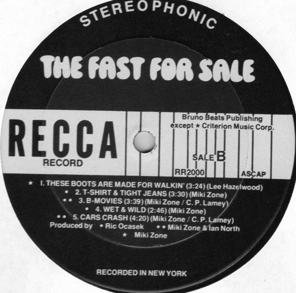 The Fast : The Fast For Sale (LP, Album)