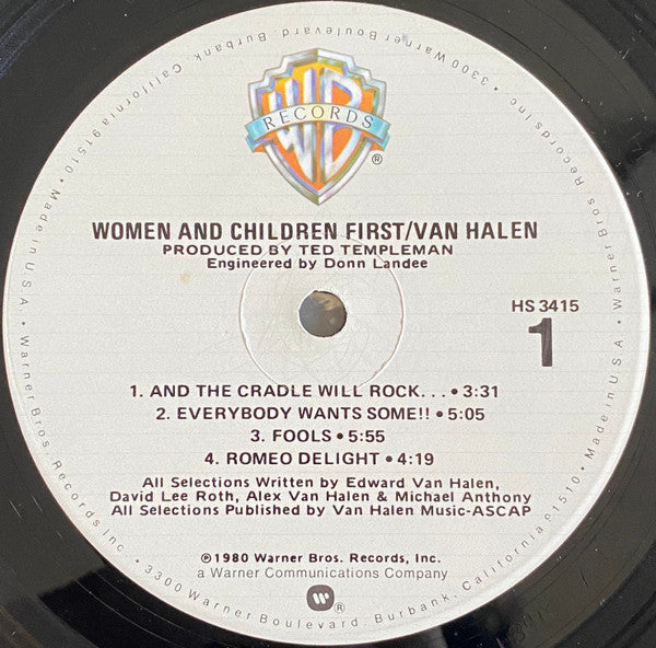 Van Halen : Women And Children First (LP, Album)