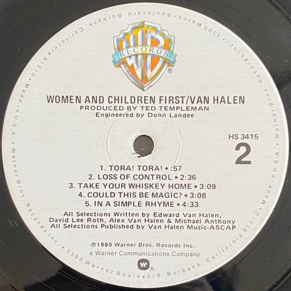 Van Halen : Women And Children First (LP, Album)
