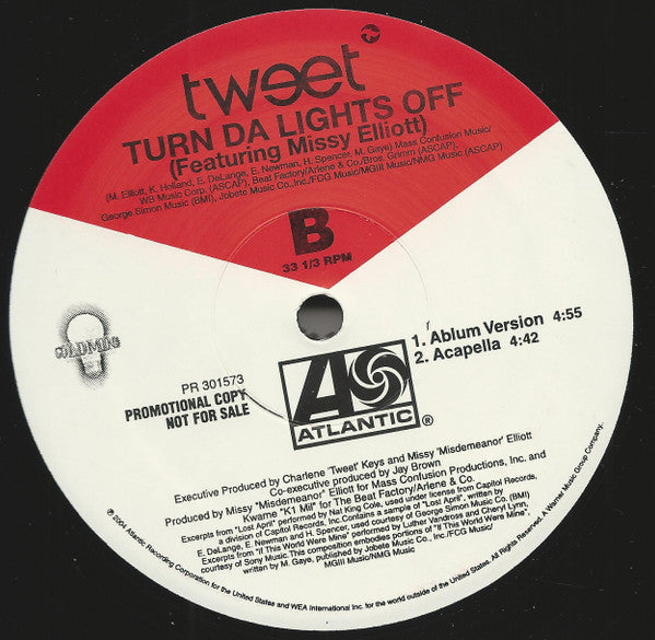 Tweet Featuring Missy Elliott : Turn Da Lights Off (12", Single, Promo)