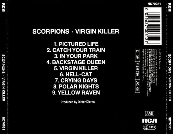 Scorpions : Virgin Killer (CD, Album, RP)