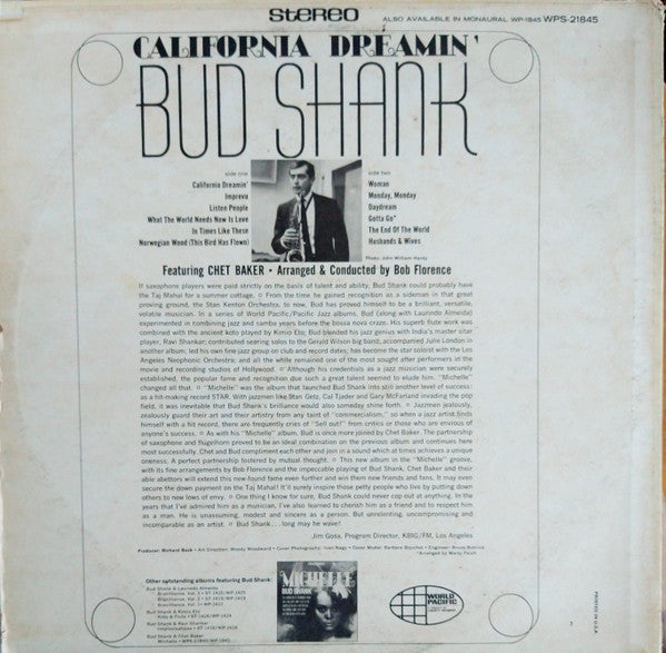 Bud Shank : California Dreamin' (LP, Album)