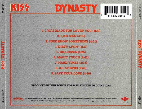 KISS : Dynasty (CD, Album, RE, RM)