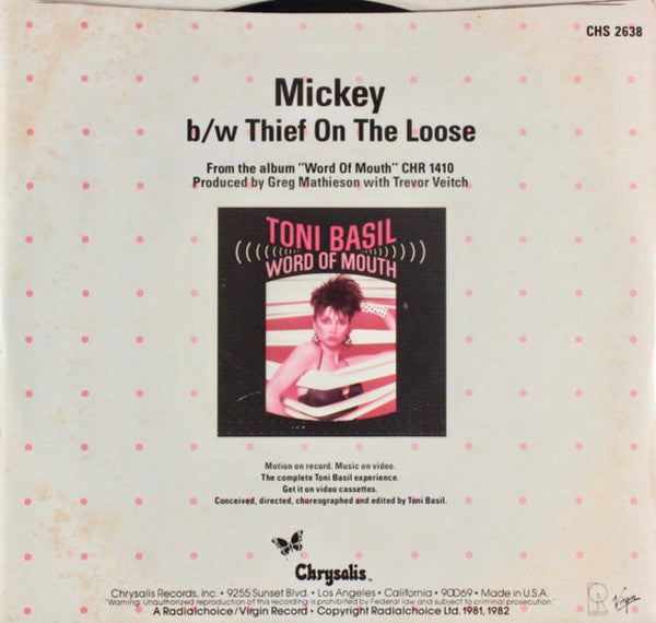 Toni Basil : Mickey (7", Single)