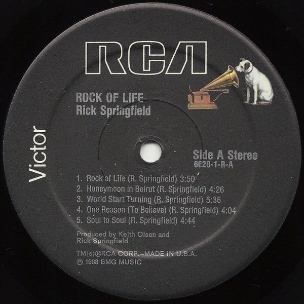Rick Springfield : Rock Of Life (LP, Album, All)