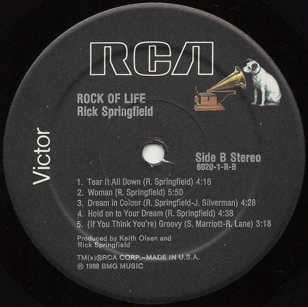 Rick Springfield : Rock Of Life (LP, Album, All)