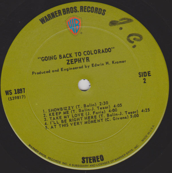 Zephyr (2) : Going Back To Colorado (LP, Album)