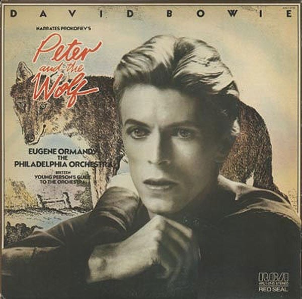David Bowie Narrates Prokofiev* / Eugene Ormandy & The Philadelphia Orchestra Perform Britten* : Peter And The Wolf / Young Person's Guide To The Orchestra (LP, Album)