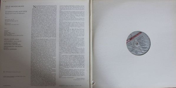 Felix Mendelssohn-Bartholdy, Arleen Auger · Ann Murray · The Ambrosian Singers, Philharmonia Orchestra · Sir Neville Marriner : Le Songe D'une Nuit D'été (LP)