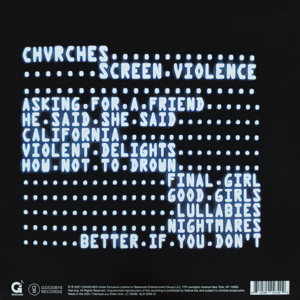Chvrches : Screen Violence (LP, Album, Tra)