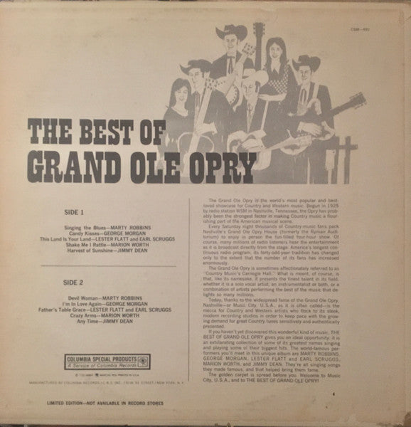 Various : The Best Of Grand Ole Opry (LP, Comp, Ltd)