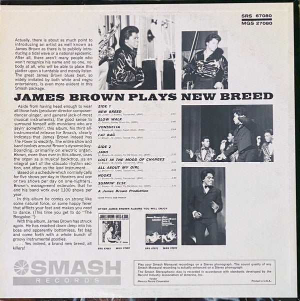 James Brown : Plays New Breed (The Boo-Ga-Loo) (LP, Album, Mer)
