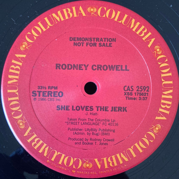 Rodney Crowell : She Loves The Jerk (12", Promo)