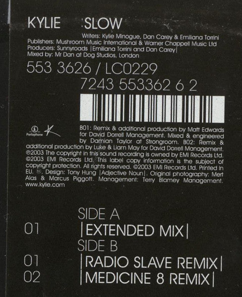 Kylie* : Slow (12", Single, Ltd, Pic)