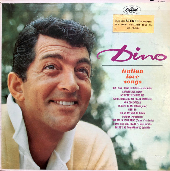 Dean Martin : Dino: Italian Love Songs (LP, Album, Mono, Los)