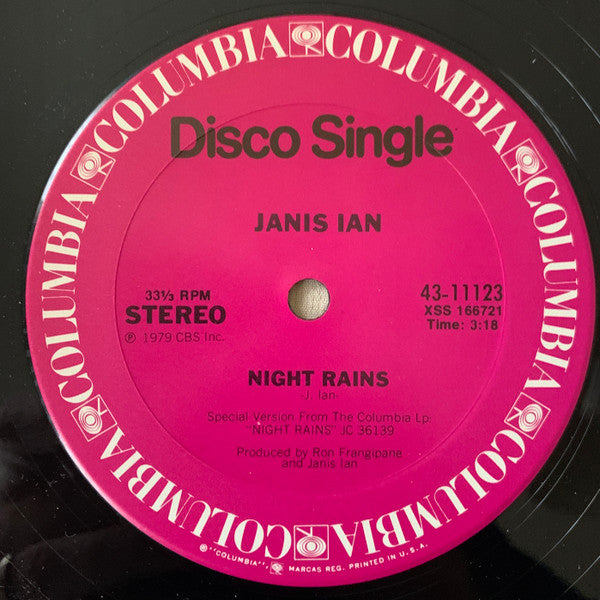 Janis Ian : Fly Too High / Night Rains (12", Single, Promo)