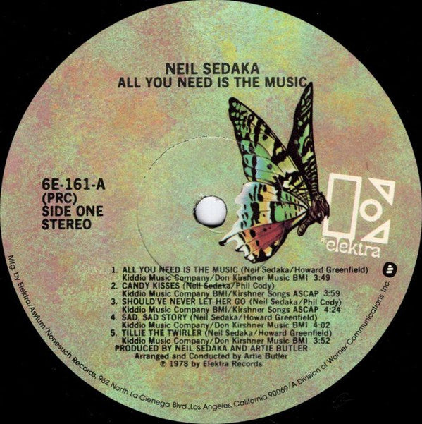 Neil Sedaka : All You Need Is The Music (LP, Album, Gat)