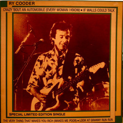 Ry Cooder : Crazy 'Bout An Automobile (Every Woman I Know) (12", Ltd)