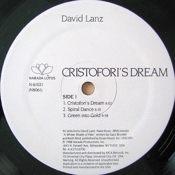 David Lanz : Cristofori's Dream (LP, Album)