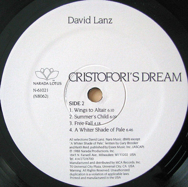 David Lanz : Cristofori's Dream (LP, Album)