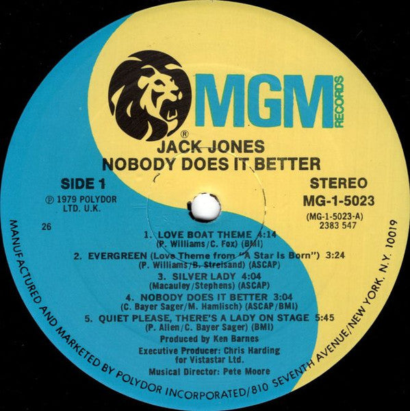 Jack Jones : Nobody Does It Better (LP, Album)
