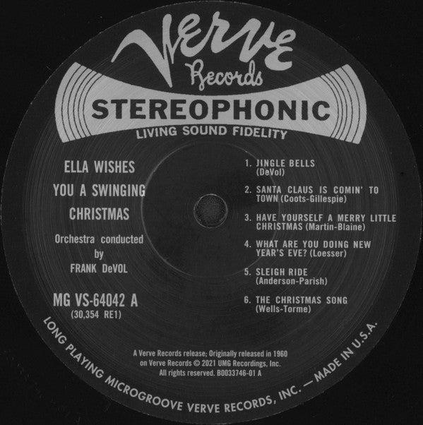 Ella Fitzgerald : Ella Wishes You A Swinging Christmas (LP, Album, RE, RM, 180)