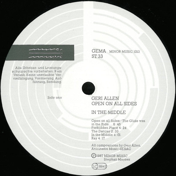 Geri Allen : Open On All Sides In The Middle (LP, Album)