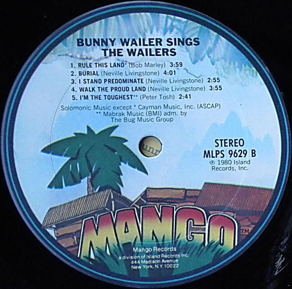 Bunny Wailer : Sings The Wailers (LP, Album)