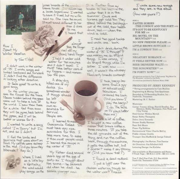 Tom T. Hall : Faster Horses (LP, Album, Ter)