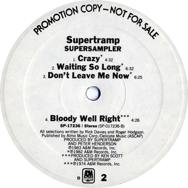 Supertramp : Supersampler (LP, Comp, Promo)