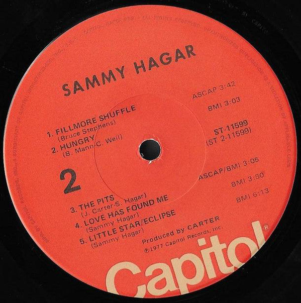 Sammy Hagar : Sammy Hagar (LP, Album, Jac)