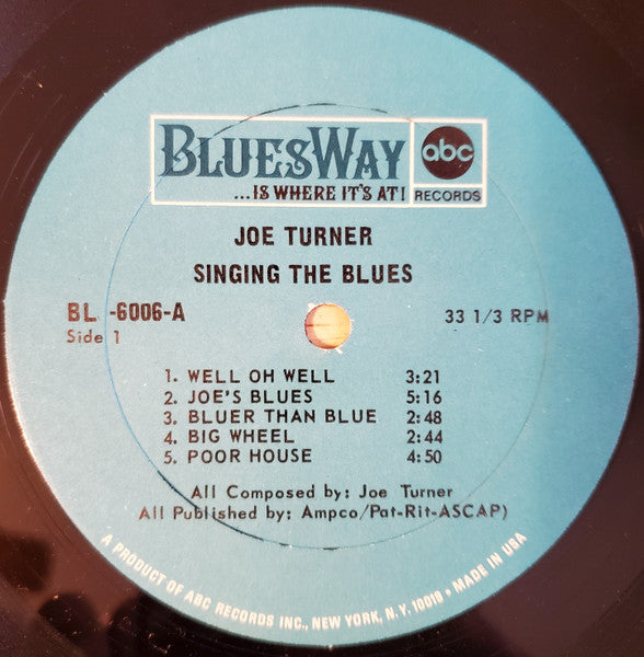 Big Joe Turner : Singing The Blues (LP, Album, Mono)