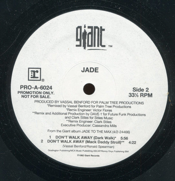Jade (3) : Don't Walk Away (12", Promo)