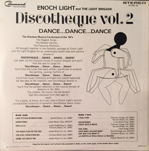 Enoch Light And The Light Brigade : Discotheque Vol. 2: Dance, Dance, Dance (LP, Album)