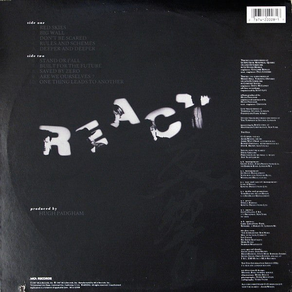 The Fixx : React (LP, Album)