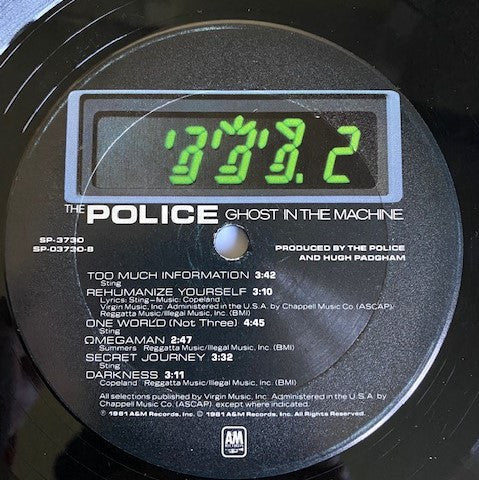 The Police : Ghost In The Machine (LP, Album, Club,  Ca)
