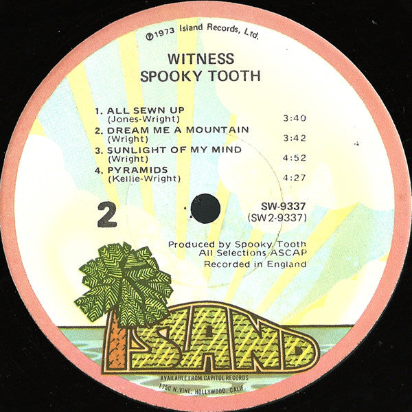 Buy Spooky Tooth : Witness (LP, Album, Jac) Online for a great price
