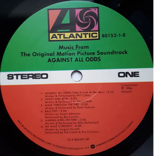 Various : Against All Odds (Music From The Original Motion Picture Soundtrack) (LP, Album, All)