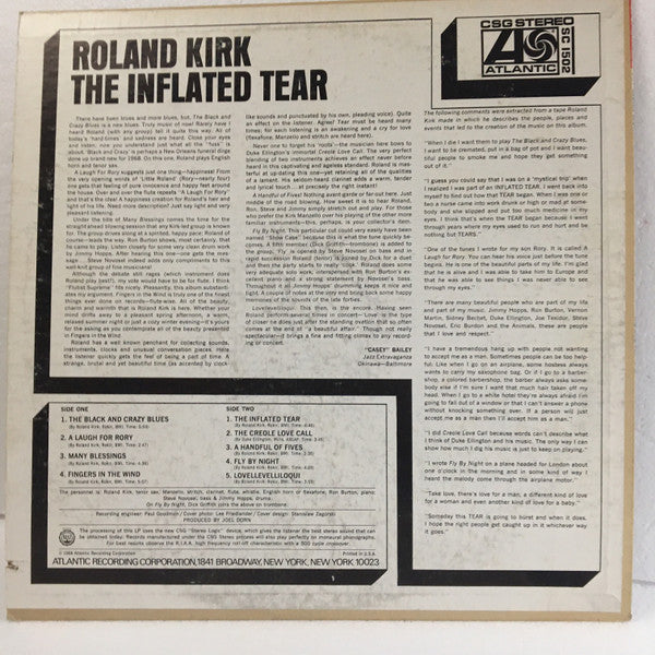 Roland Kirk : The Inflated Tear (LP, Album)