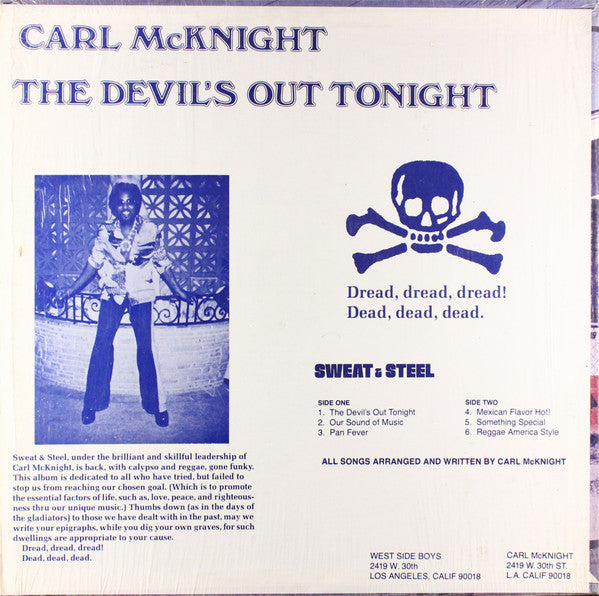 Carl McKnight Sweat & Steel* : The Devil's Out Tonight (LP)