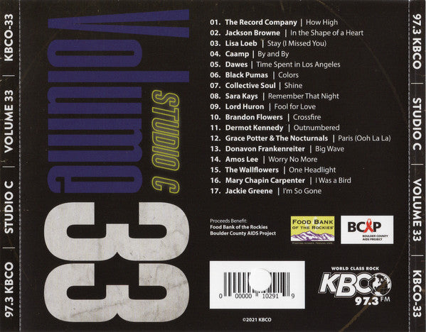 Various : KBCO Studio C Volume 33 (CD)