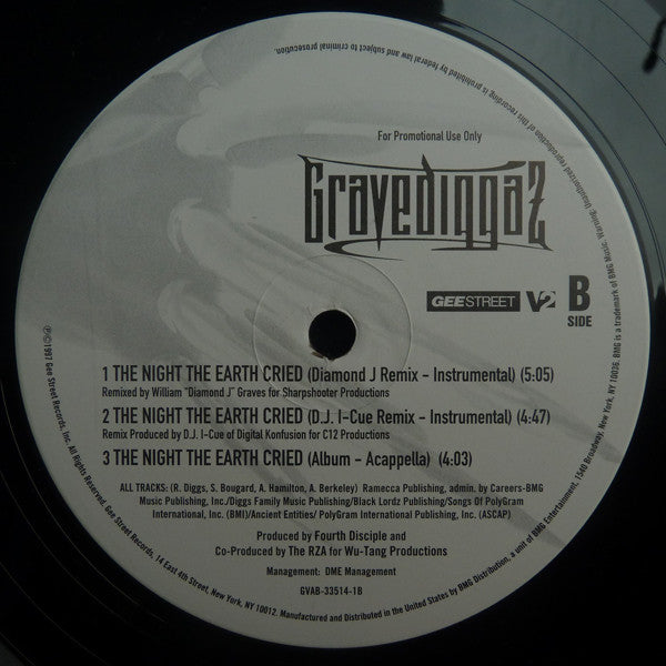 Gravediggaz : The Night The Earth Cried (Remixes) (12", Promo)