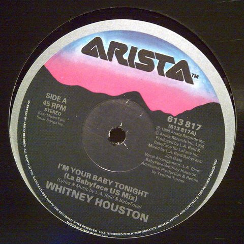 Whitney Houston : I'm Your Baby Tonight (The Remixes) (12", Single)